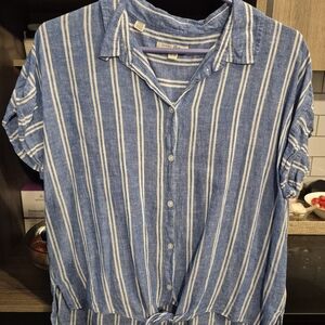 Jachs Blue and White Striped Shirt